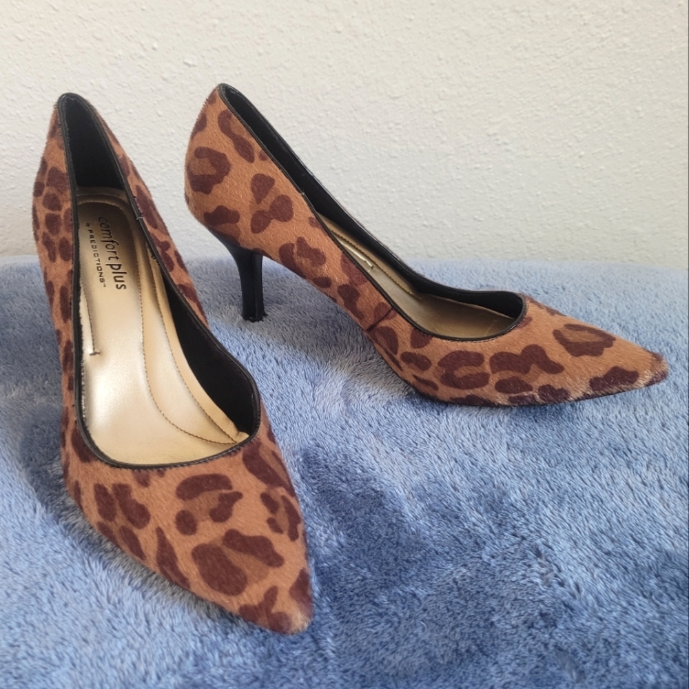 Comfort Plus by Predictions Heels, Size 11, Leopard Print
